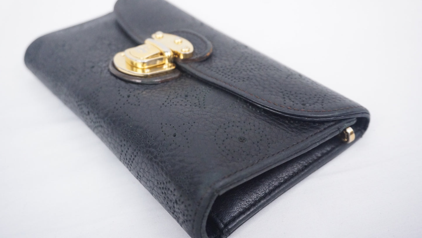 ルイヴィトン ポルトフォイユ アメリア M95549 マヒナ レザー 長財布 ノワール TH2068 LOUIS VUITTON B26G337