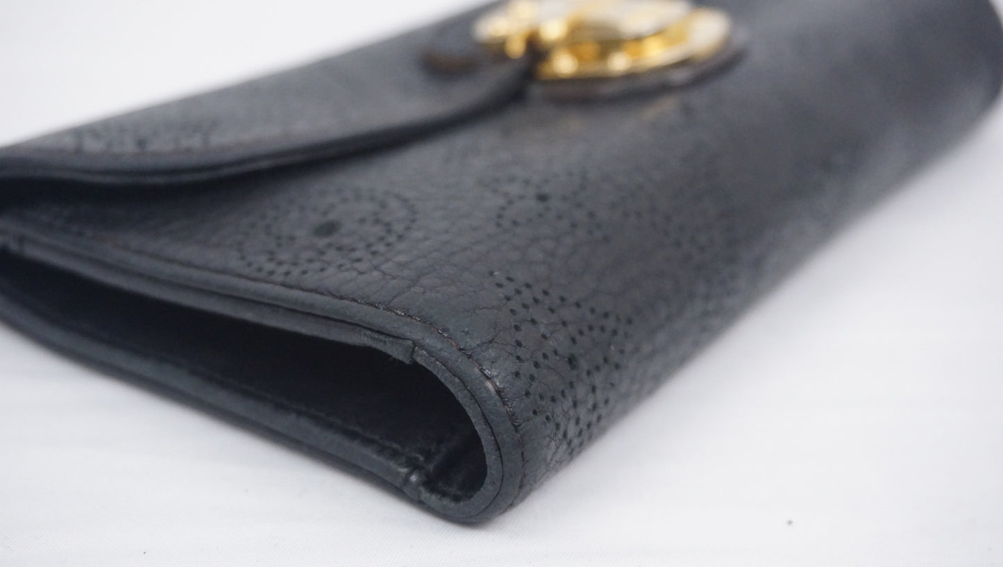 ルイヴィトン ポルトフォイユ アメリア M95549 マヒナ レザー 長財布 ノワール TH2068 LOUIS VUITTON B26G337