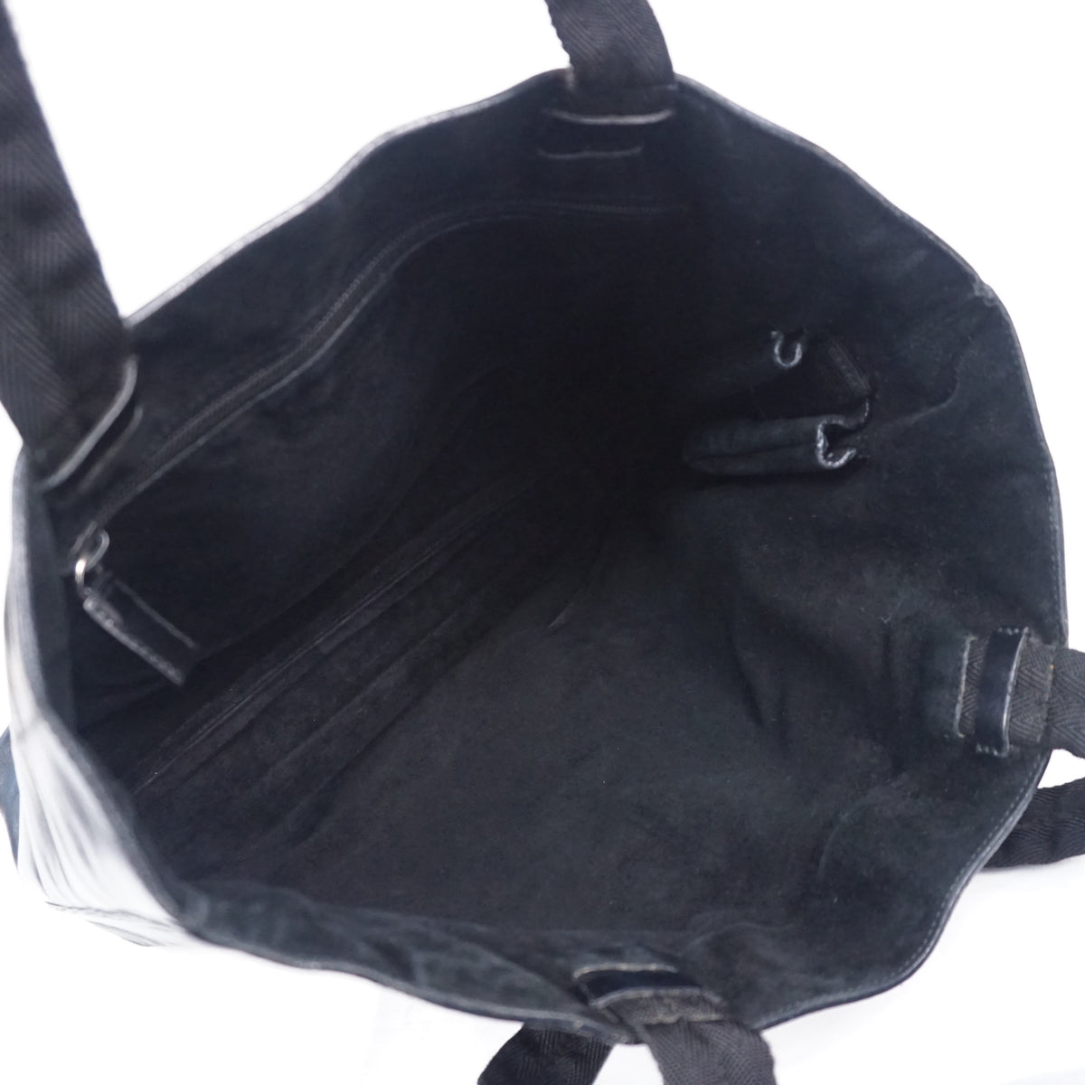 プラダ ロゴ型抜き パンチング レザー トート ハンドバッグ ブラック 7 A4収納可 希少 B26H685